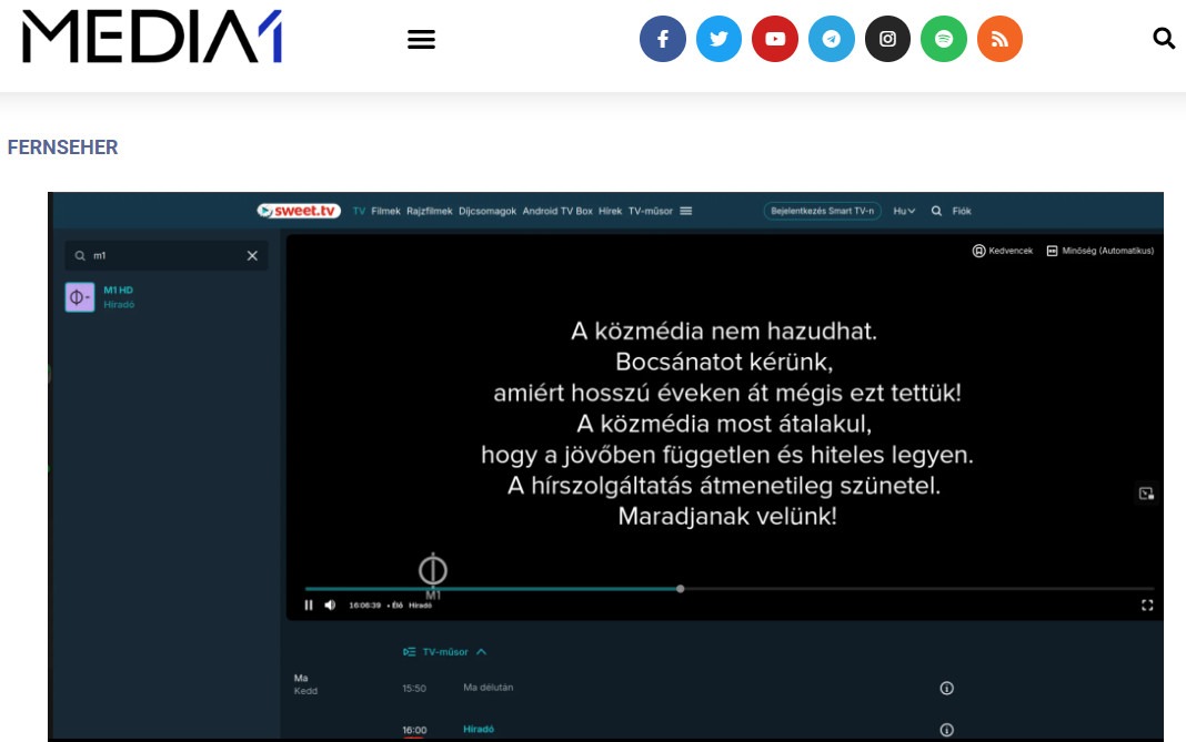 M1 na čiernej obrazovke: Nová vláda núti verejnoprávne médiá k verejnému priznaniu viny